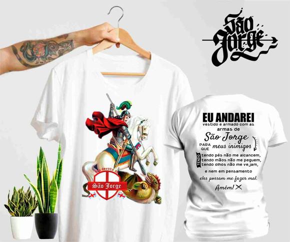 Camiseta São Jorge Escudo de Devoção - Fé e Proteção