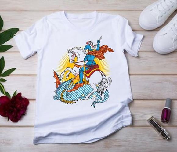 Camiseta São Jorge Pop Art - Estilo e Devoção