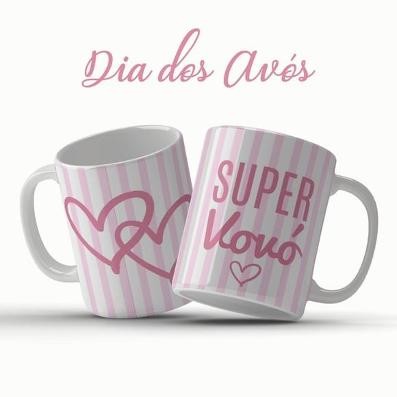 Caneca Dia dos Avós Super Vovó Presente Carinhoso