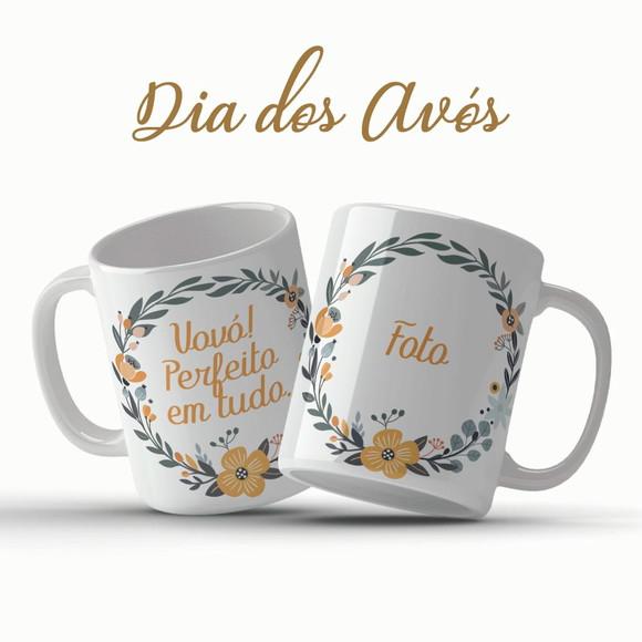 Caneca Dia dos Avós Personalizada com Foto e Frase