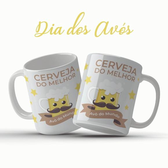 Caneca Divertida Avô Cerveja do Melhor Avô do Mundo