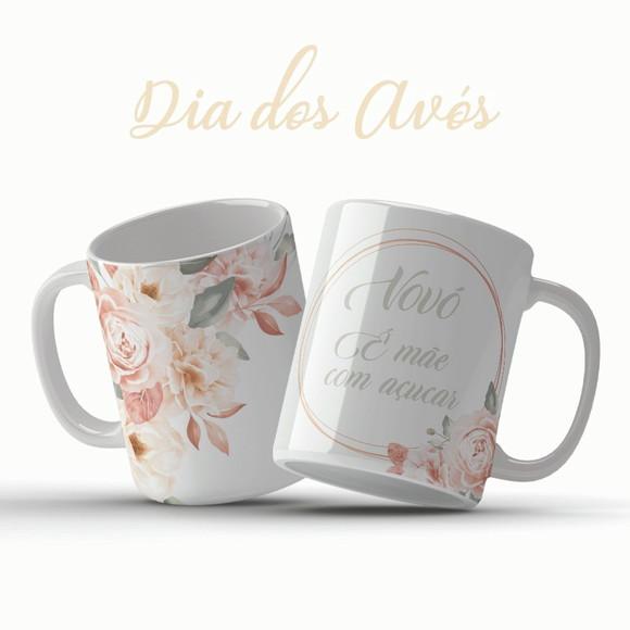 Caneca Dia dos Avós Vovó É Mãe com Açúcar