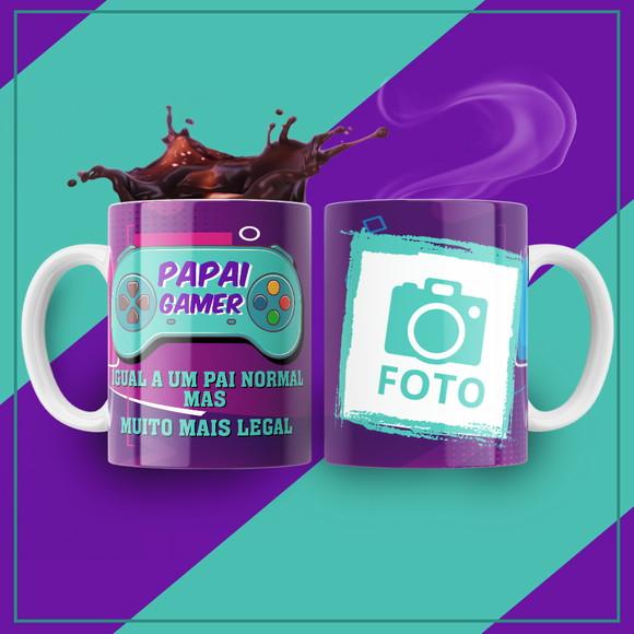 Caneca Personalizada Papai Gamer Geek com Foto