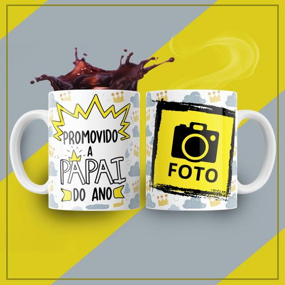 Caneca Personalizada Promovido a Papai do Ano com Foto