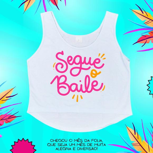 Cropped Carnaval Feminino Segue o Baile Rosa e Laranja