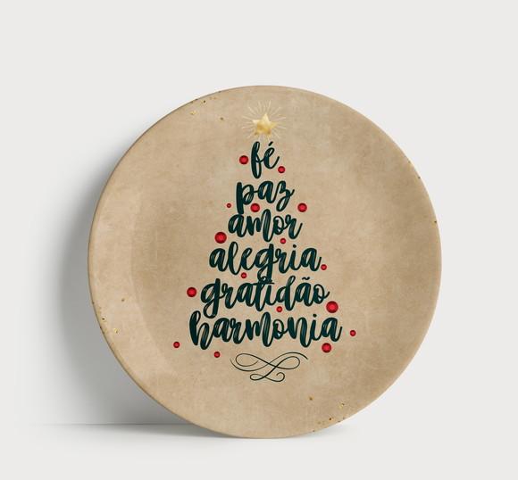 Prato Decorativo de Natal: Árvore de Boas Palavras