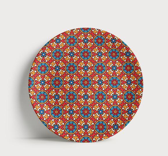 Prato Decorativo Padrão Mandala Estelar 21cm Porcelana