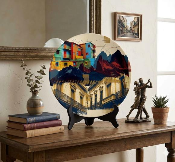 Prato Porcelana Argentina 21cm - Caminito e Cordilheira