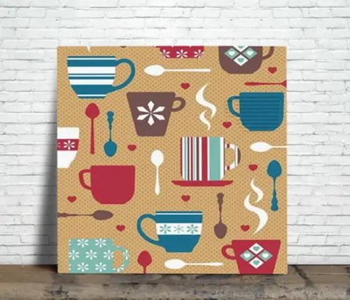 Azulejo Dcorativo Retrô de Xícaras - Decoração para Cozinha