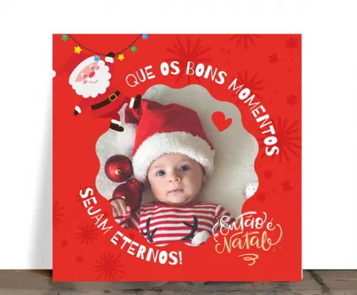 Azulejo de Natal Personalizado com Foto 15x15 Cerâmica