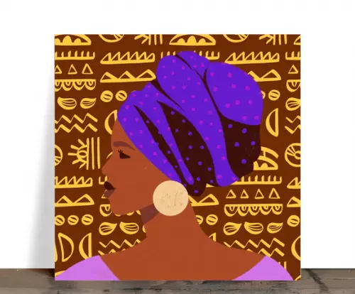 Azulejo Decorativo Afro 15x15 cm com Suporte