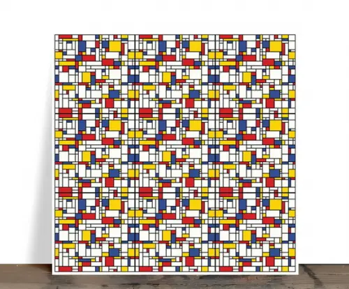 Azulejo Decorativo Abstrato Geométrico Mondrian 15x15