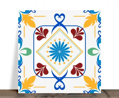 Azulejo Decorativo Mandala Colorida Arabescos 15x15 Cerâmica
