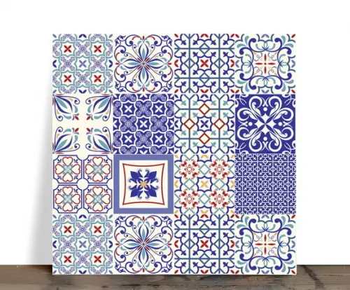 Azulejo Decorativo Mandala Portuguesa Azul 15x15 Cerâmica