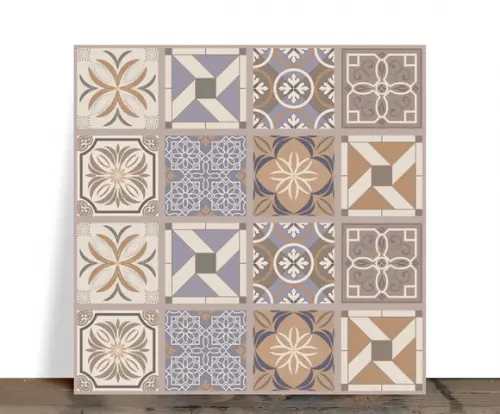 Azulejo Decorativo Mosaico Clássico Tons Neutros 15x15