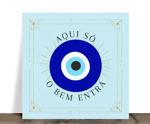 Azulejo Decorativo Olho Grego Aqui Só o Bem Entra 15x15