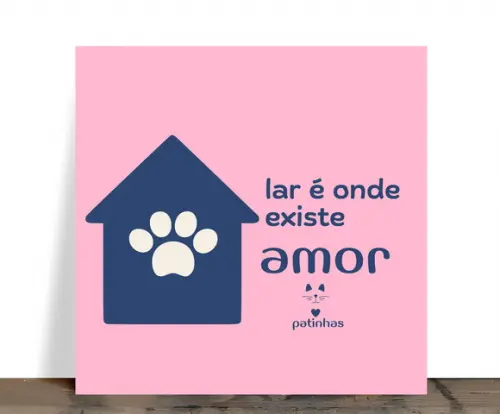 Azulejo Decorativo Pet "lar É Onde Existe Amor" 15x15 Cerâmi