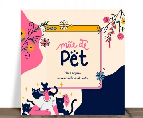 Azulejo Decorativo Personalizado "mãe de Pet" 15x15 Cerâmica