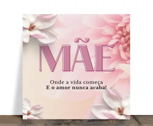 Azulejo Decorativo Presente Mãe o Amor Nunca Acaba 15x15