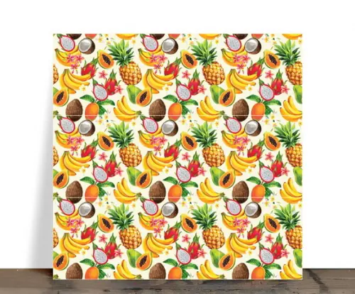 Azulejo Decorativo Salada de Frutas Tropicais 15x15 Cerâmica