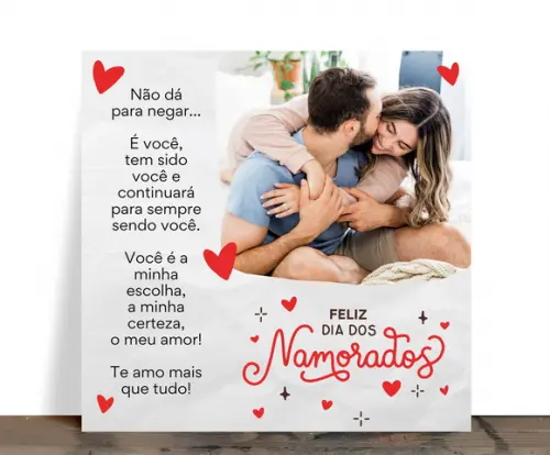 Azulejo Personalizado Feliz Dia dos Namorados com Foto