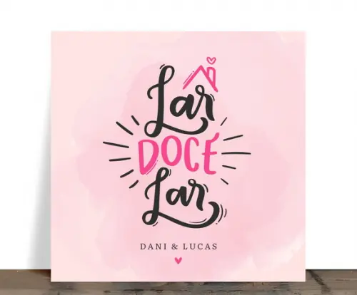 Azulejo Personalizado Lar Doce Lar com Nomes 15x15 Cerâmica