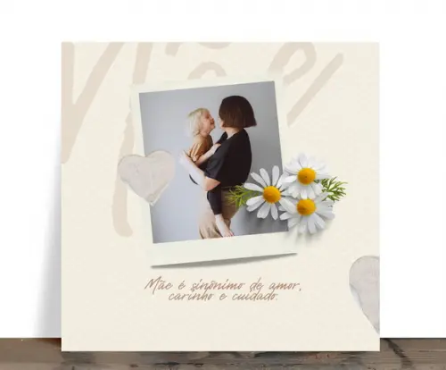 Azulejo Personalizado Mãe Sinônimo de Amor com Foto 15x15