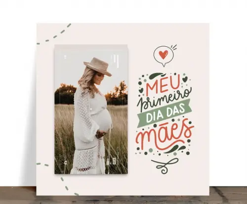 Azulejo Personalizado Meu Primeiro Dia das Mães com Foto