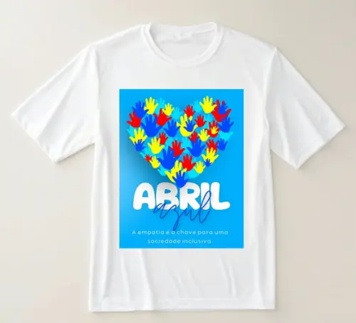 Camiseta Abril Azul Autismo Infantil Adulto Unissex