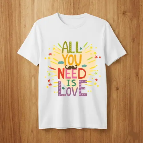 Camiseta All You Need Is Love - Colorida Unissex e Babylook