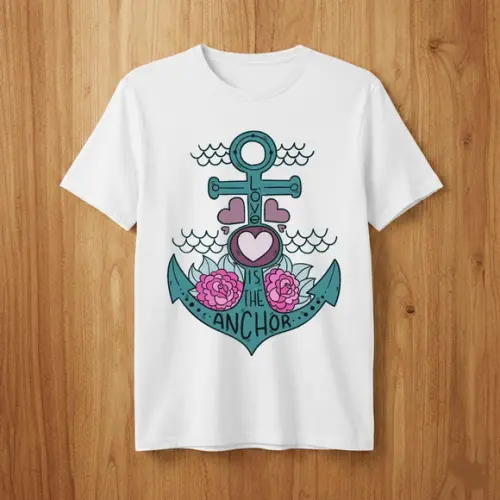 Camiseta Âncora Nautical Style - Minimalista - Unissex e Bab