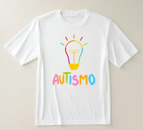 Camiseta Autismo Ideias Que Iluminam Design Colorido