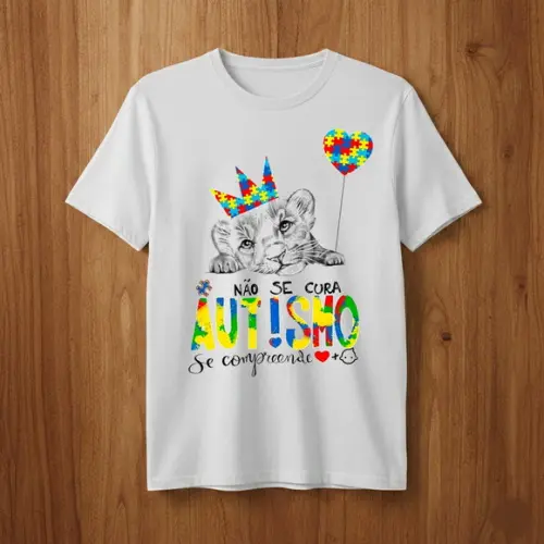 Camiseta Autismo Leãozinho Conscientização Tea