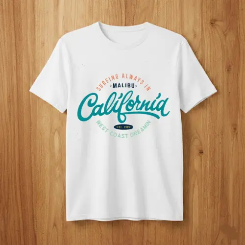 Camiseta California Malibu Surf - Estilo Vintage West Coast