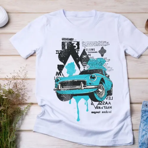 Camiseta Carro Vintage Estilo Grunge