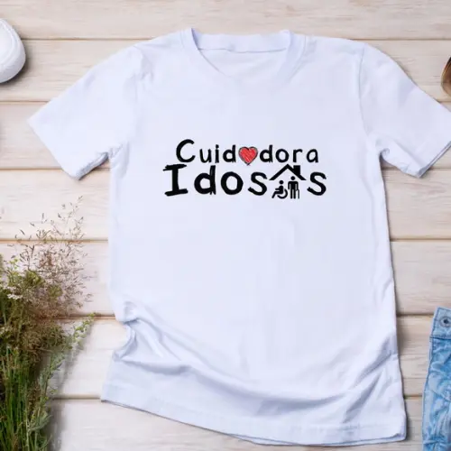 Camiseta Cuidadora de Idosos - Profissão de Amor