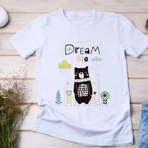 Camiseta Dream Big Urso Fofo