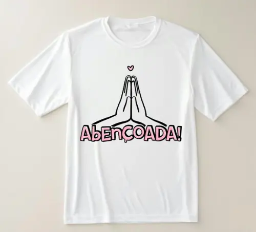 Camiseta Feminina Abençoada Estilo e Fé em Uma Só Peça