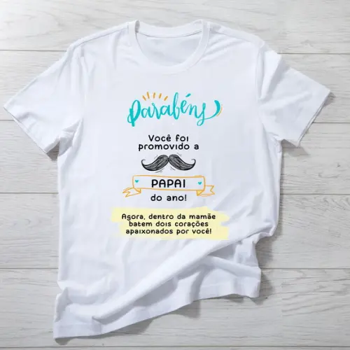 Camiseta Fui Promovido a Papai - Presente Futuro Papai