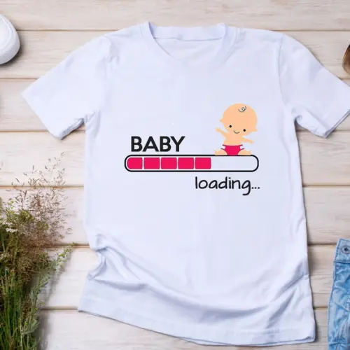Camiseta Gravidez - Baby Loading (bebê Carregando)