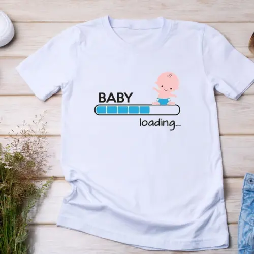 Camiseta Gravidez - Baby Loading (bebê Carregando)