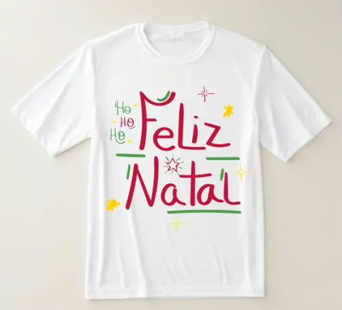 Camiseta Ho Ho Ho Feliz Natal