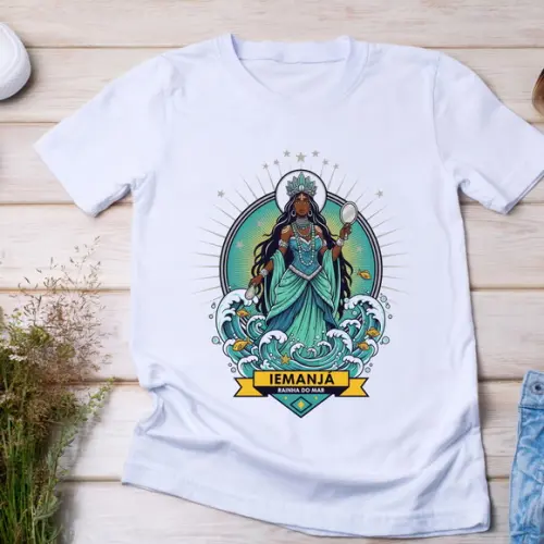 Camiseta Iemanjá Rainha do Mar Religiosa Afro-brasileira