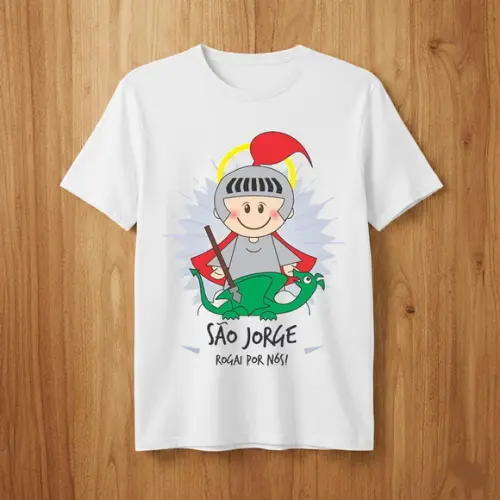 Camiseta Infantil São Jorge Rogai Por Nós (versão Baby)