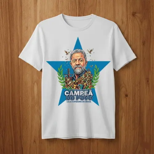 Camiseta Lula Campeão do Povo - Edição Estrela Azul