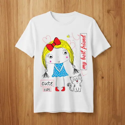 Camiseta Menina e Gatinho My Best Friend