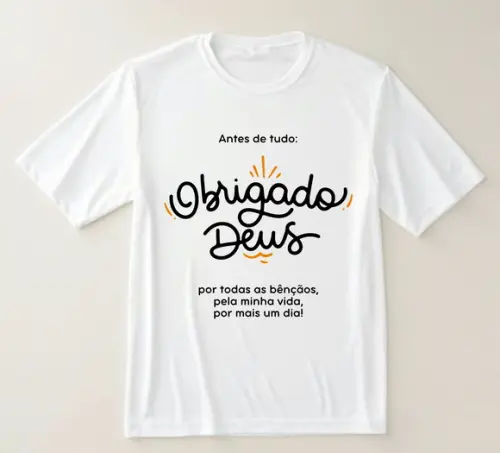 Camiseta Obrigado Deus Cristã, Religiosa e Inspiradora