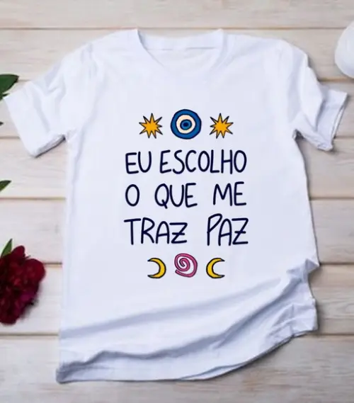 Camiseta Olho Grego Traz Paz Unissex Babylook