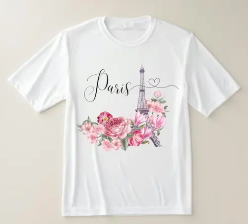 Camiseta Paris Torre Eiffel Floral