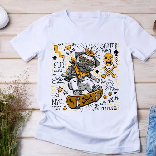Camiseta Pug Skateboard - Rei do Asfalto e Estilo Streetwear